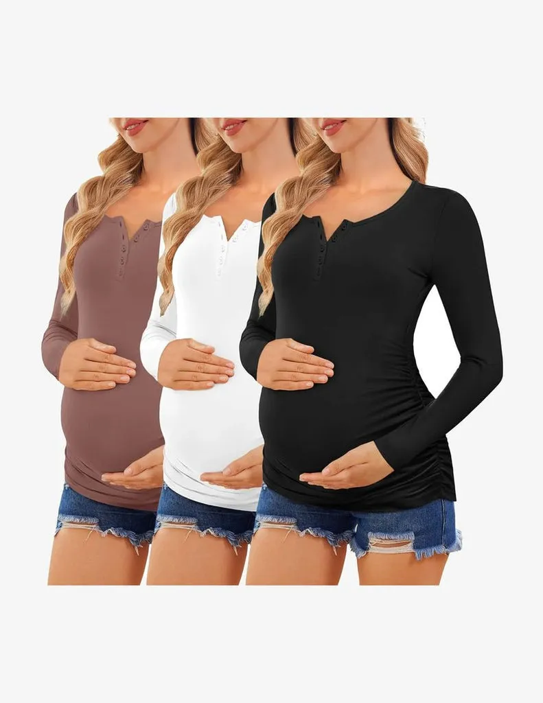 ekouaer-maternity-umstandsshirt-langarm-3er-pack-ger-scht-2 image 1