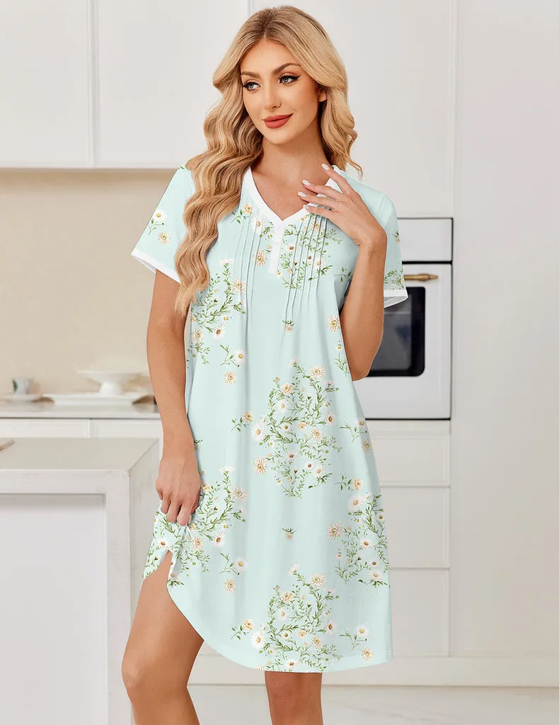 ekouaer-nightgowns-baumwoll-nachthemd-kurzarm-relaxed image 1