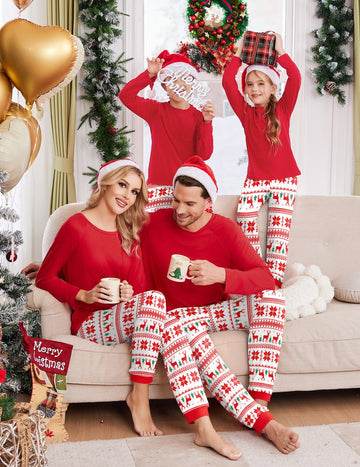 ekouaer-family-matching-weihnachts-schlafanzug-kariert-2tlg image 3