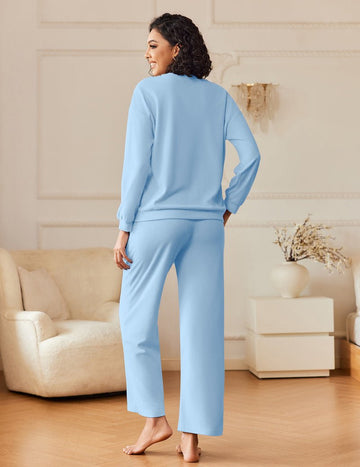 ekouaer-flausch-pyjama-set-lang-2-teilig-mit-taschen image 8