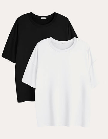 ekouaer-pajama-sets-t-shirts-2er-pack-oversized-crewausschnitt image 3