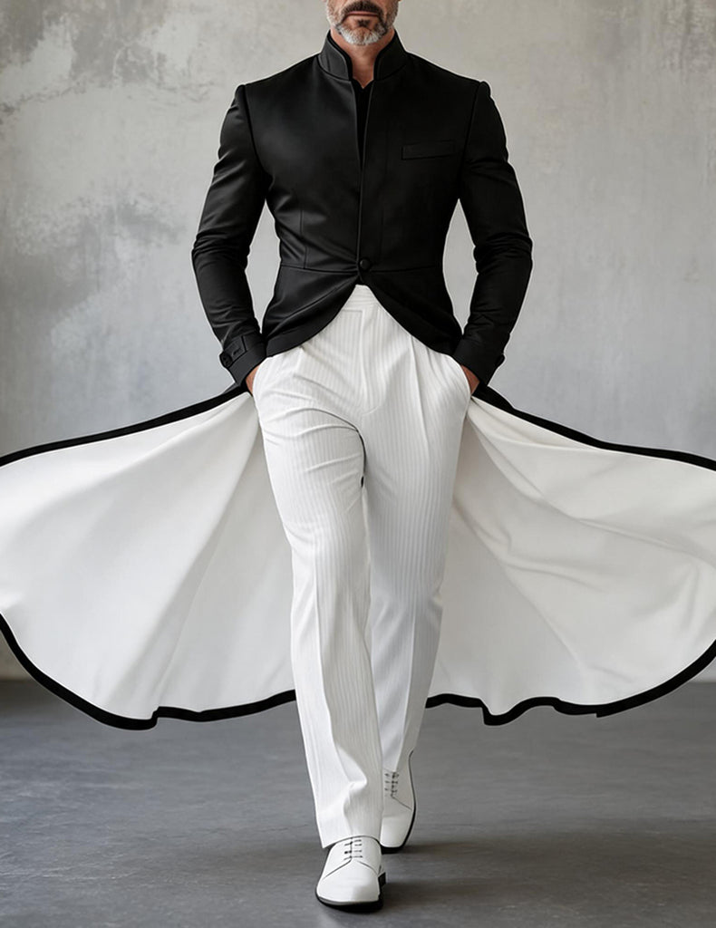 ekouaer-men-frack-mantel-stehkragen-lang-formal-herren image 1