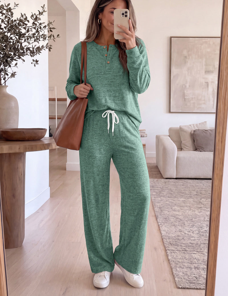 ekouaer-pajama-sets-henley-schlafanzug-langarm-winter image 6