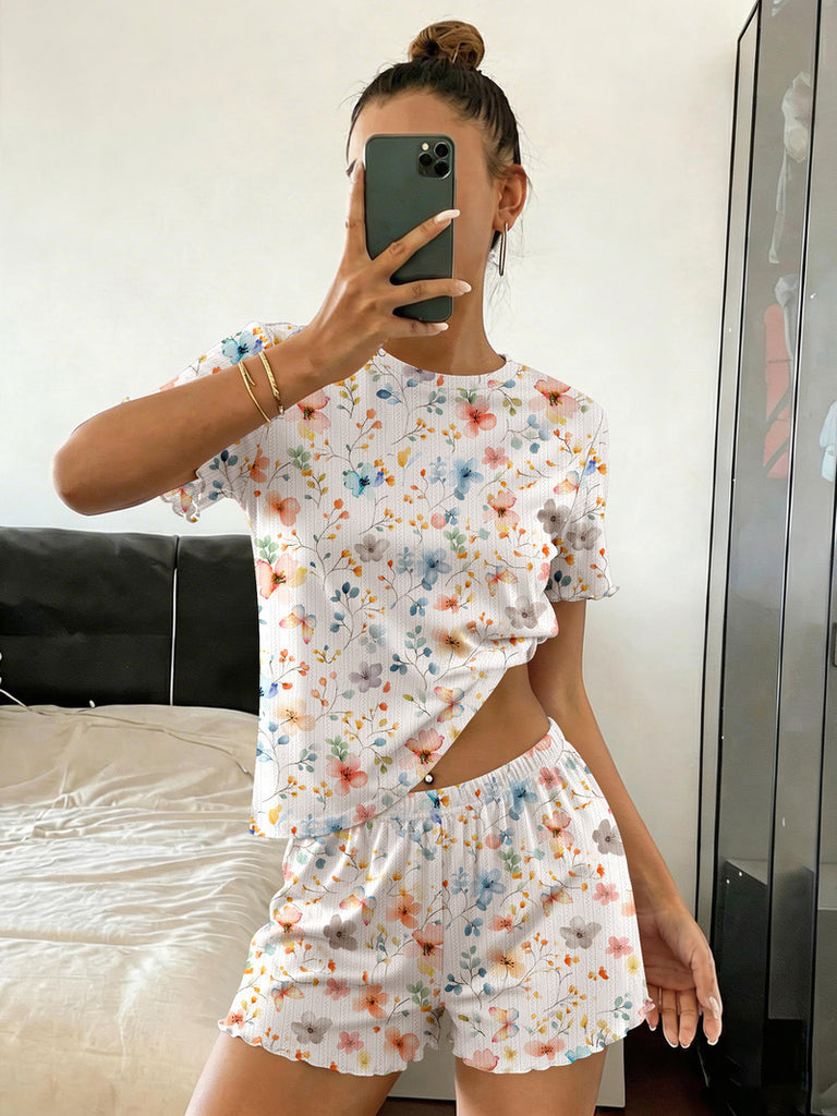 ekouaer-pajama-sets-crop-top-shorts-schlafanzug-kurz-rippstrick image 1