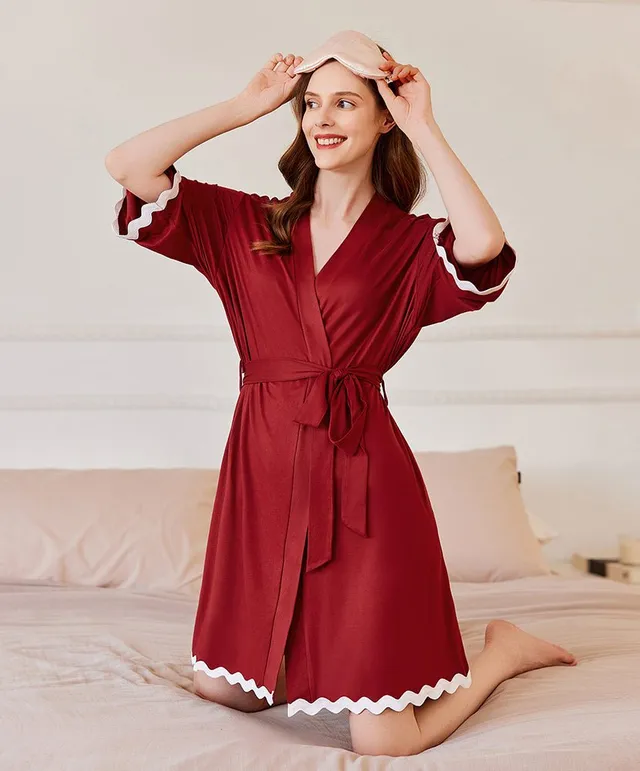 ekouaer-robes-lightweight-knee-length-bademantel-mit-taschen image 1