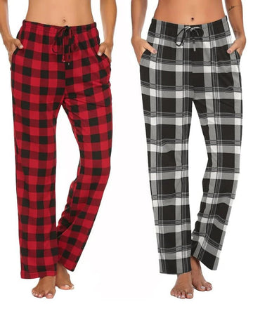 ekouaer-pajama-sets-schlafhose-2er-pack-kariert-mit-taschen image 7