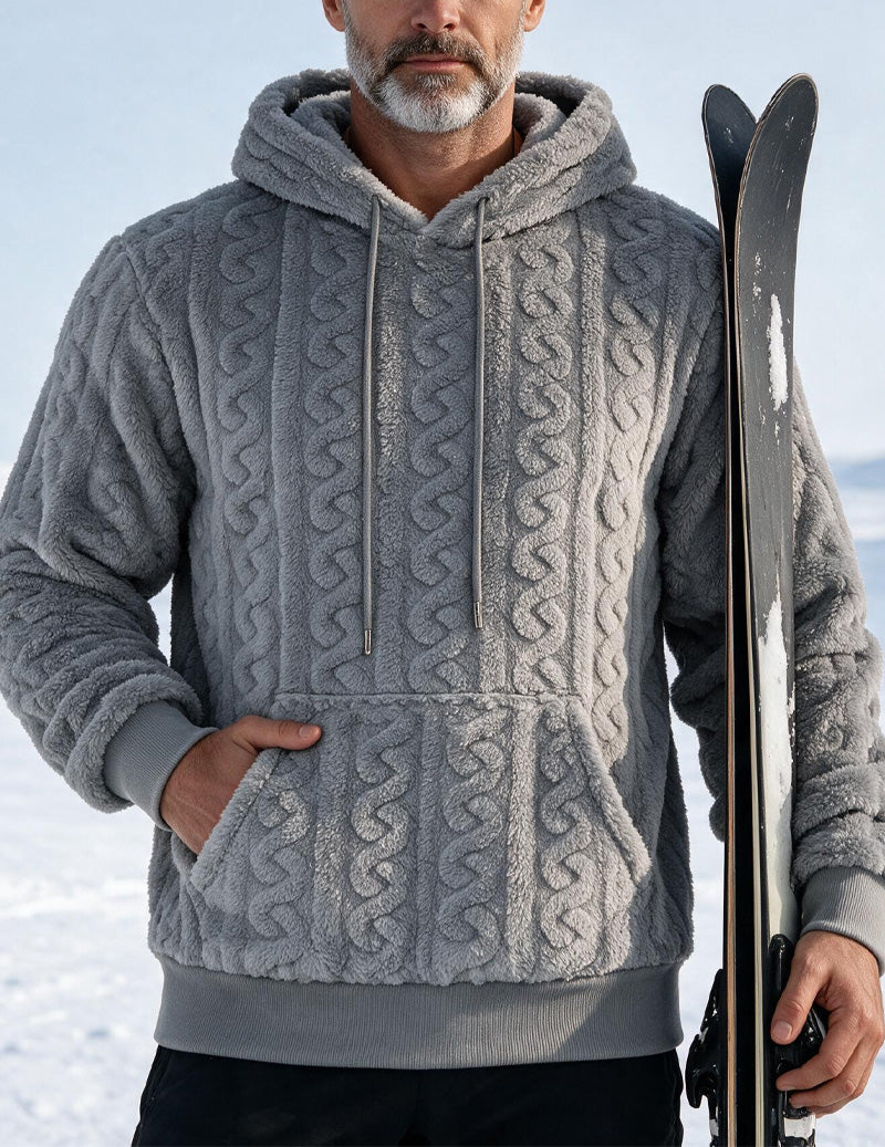 ekouaer-men-zopfstrick-kapuzenpullover-halbzip-schwarz image 7