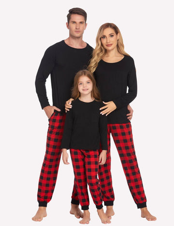 ekouaer-family-matching-weihnachts-schlafanzug-kariert-2tlg image 7