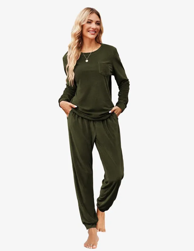 ekouaer-pajama-sets-velours-jogginganzug-langarm image 1
