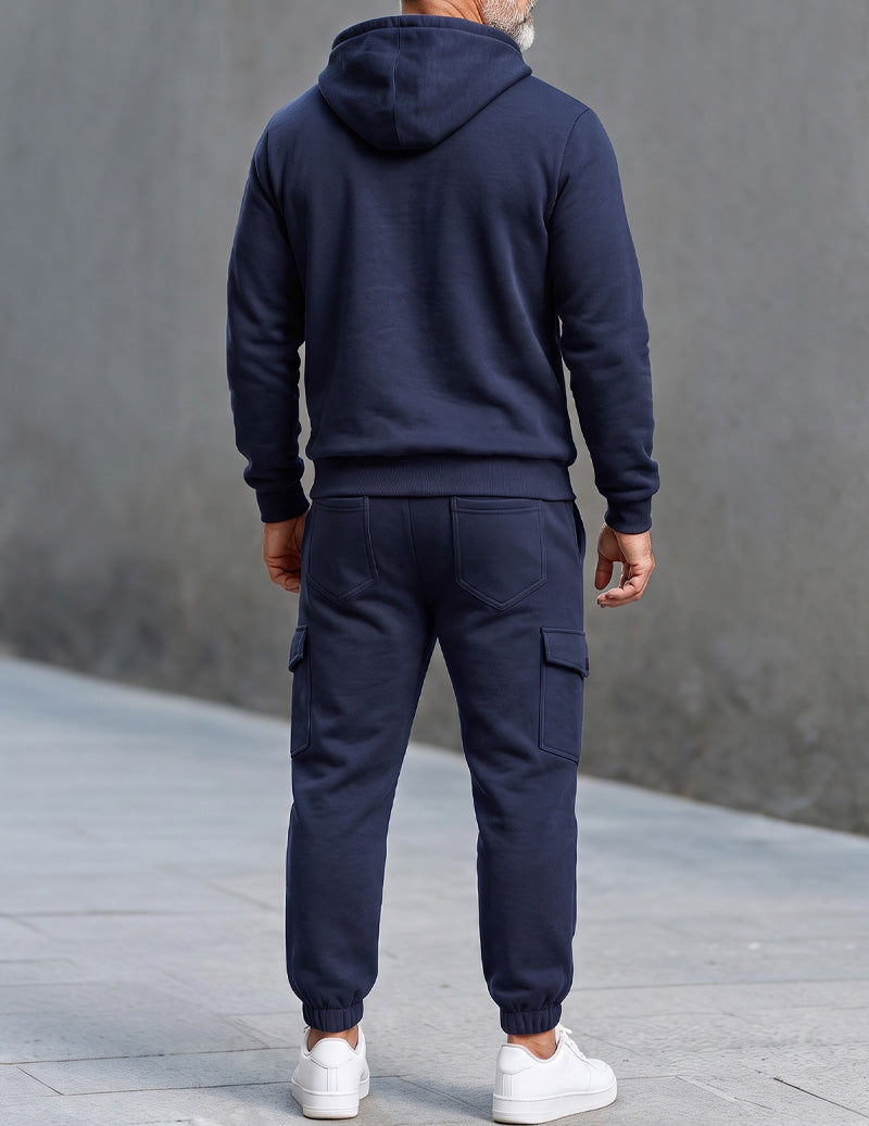 ekouaer-men-kapuzen-jogginganzug-fleece-navy-blue image 2