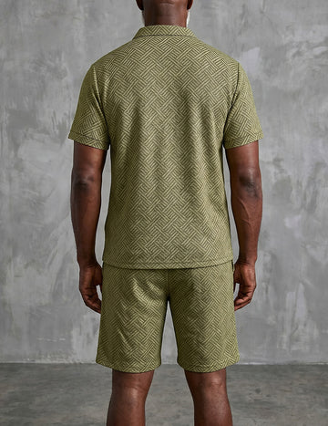 ekouaer-herren-set-polo-quarter-zip-shorts-geometrieprint image 3