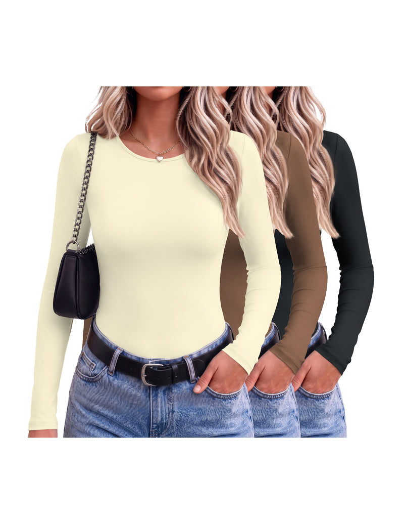 ekouaer-thermals-thermoshirt-3er-set-fleece-langarm-slim-schwarz image 5