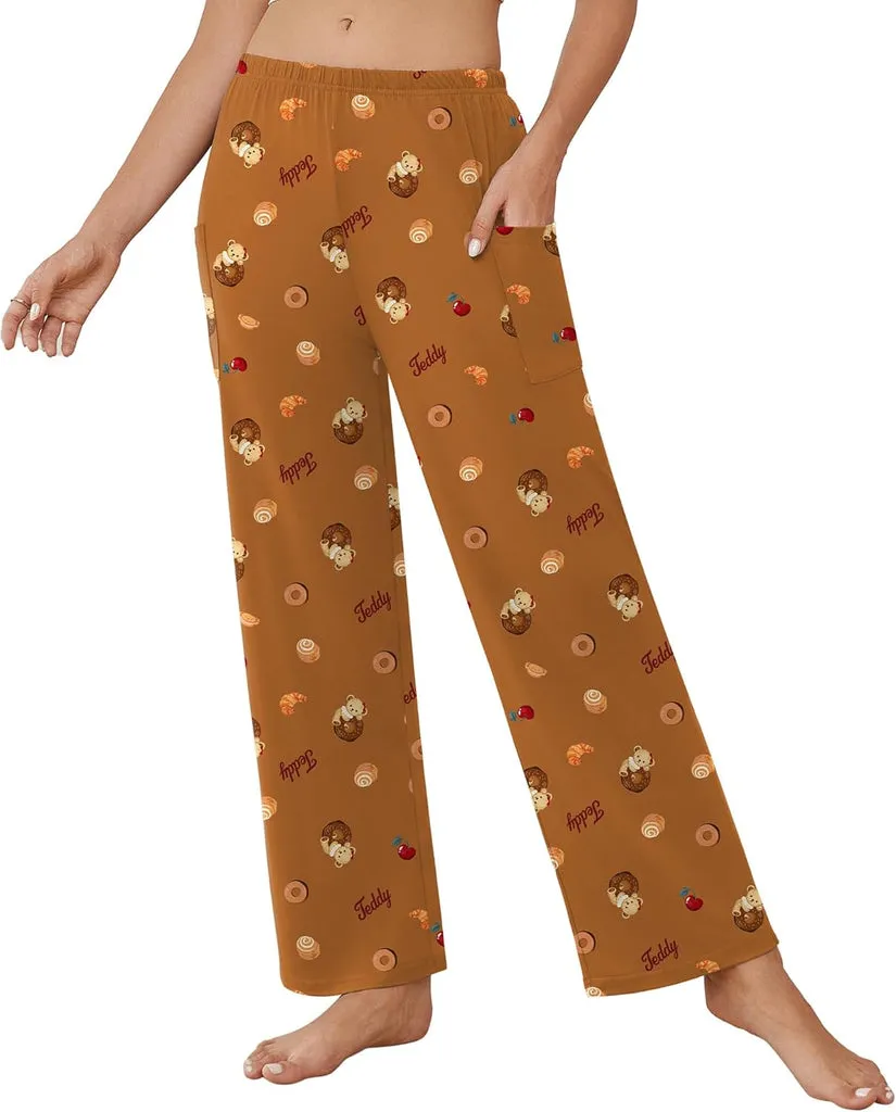 ekouaer-teddy-schlafhose-wide-leg-stretch-taschen-polyester image 1