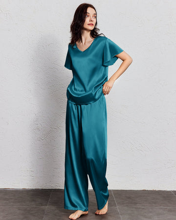 ekouaer-pajama-sets-satin-schlafanzug-r-schen-lang-atmungsaktiv image 7