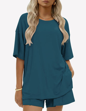 ekouaer-pajama-sets-baumwolle-shorts-set-2-teilig-kurz image 5