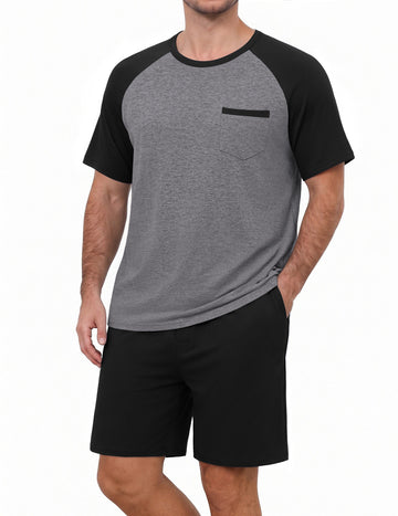ekouaer-pajama-sets-herren-pyjama-kurz-bambus-atmungsaktiv image 4