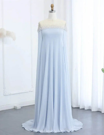 ekouaer-nightgowns-abendkleid-schulterfrei-cape-lang image 5