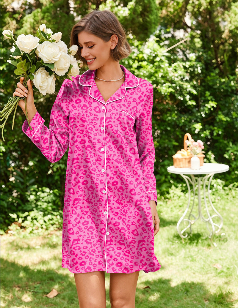 ekouaer-nightgowns-satin-nachthemd-langarm-schwarz-mit-taschen image 5
