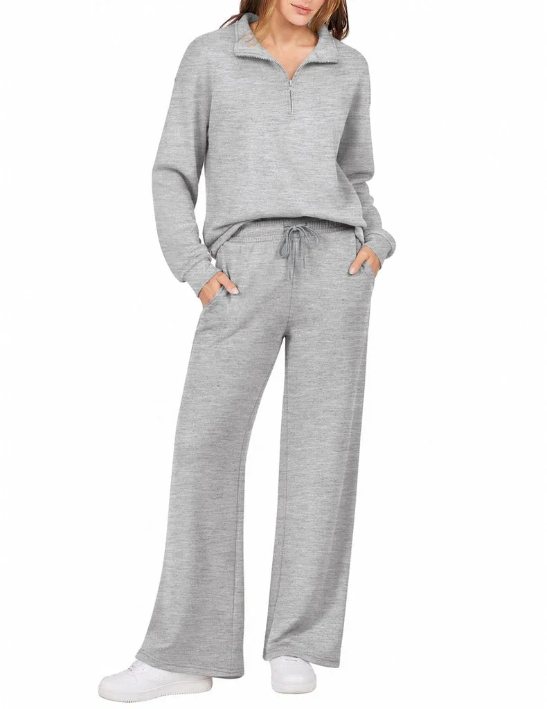 ekouaer-pajama-sets-half-zip-zweiteiler-schlafanzug-2-teilig-weit image 1