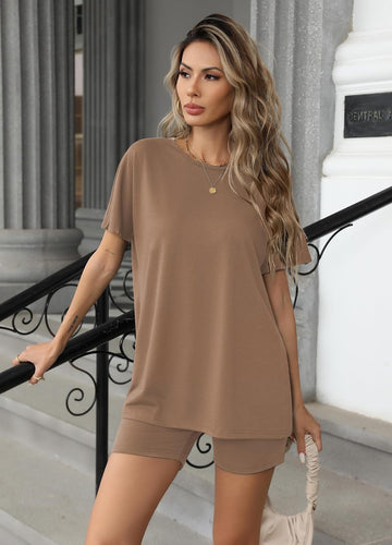 ekouaer-pajama-sets-shorts-pyjama-2-teiler-oversize-kurz image 7