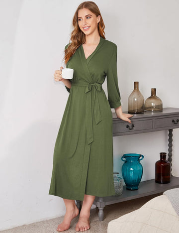 ekouaer-robes-long-knit-bademantel-kimono-leicht-3-4-arm image 7