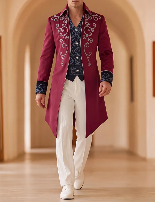 ekouaer-men-embroidered-royal-tailcoat-frackjacke-royal-blue image 1