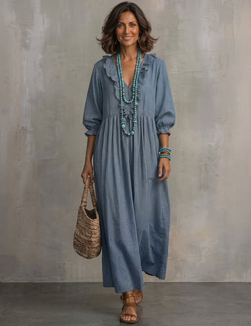 ekouaer-nightgowns-r-schen-maxikleid-v-ausschnitt-matcha-gr-n image 7