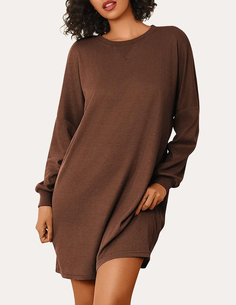 ekouaer-nightgowns-soft-waffle-knit-nachthemd-langarm image 1