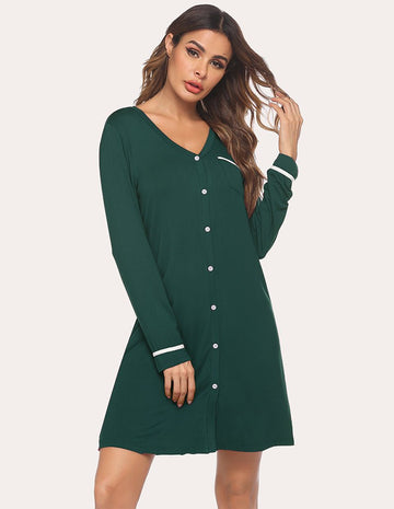 ekouaer-nightgowns-button-down-nachthemd-klassisch image 7
