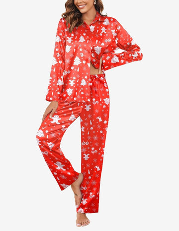 ekouaer-pajama-sets-satin-long-sleeve-pyjama-langarm-satin image 5