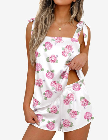 ekouaer-pajama-sets-satin-pyjama-top-mit-shorts-schleife image 5