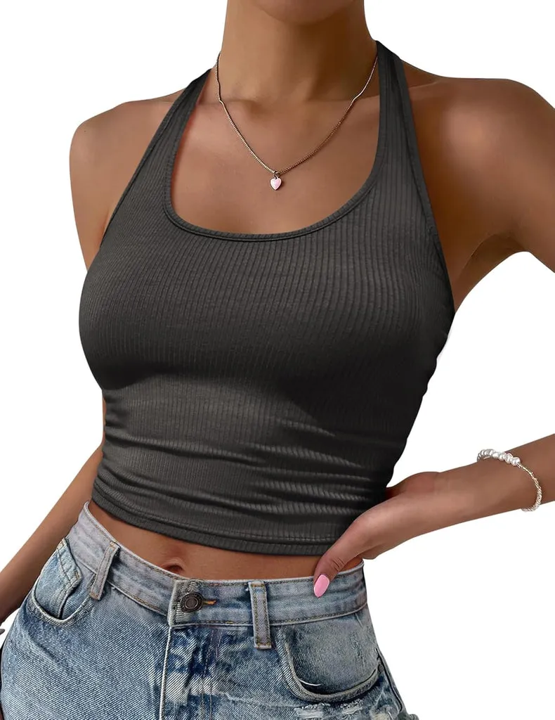 ekouaer-halter-crop-top-gerippt-r-ckenfrei-elastisch image 1