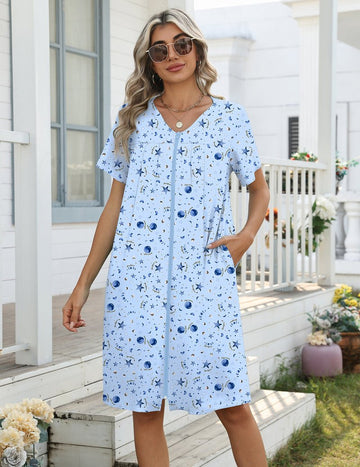 ekouaer-nightgowns-reissverschluss-nachthemd-mit-taschen-m image 3