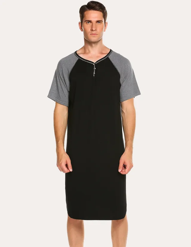 ekouaer-men-nachthemd-herren-bequemes-nachtshirt image 1