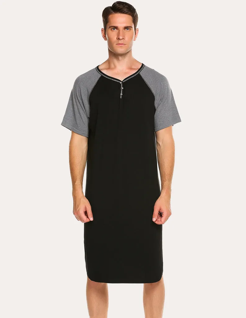 ekouaer-men-nachthemd-herren-bequemes-nachtshirt image 1