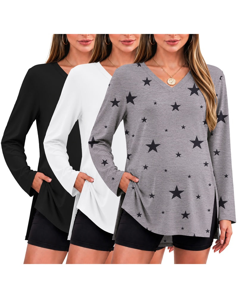 ekouaer-maternity-umstandsshirt-3er-pack-v-ausschnitt-s-xxl image 4
