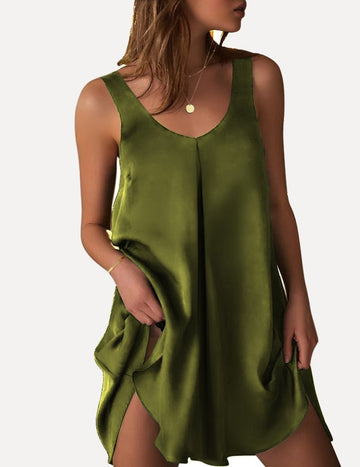 ekouaer-teddy-sleeveless-satin-nachthemd-v-ausschnitt image 5