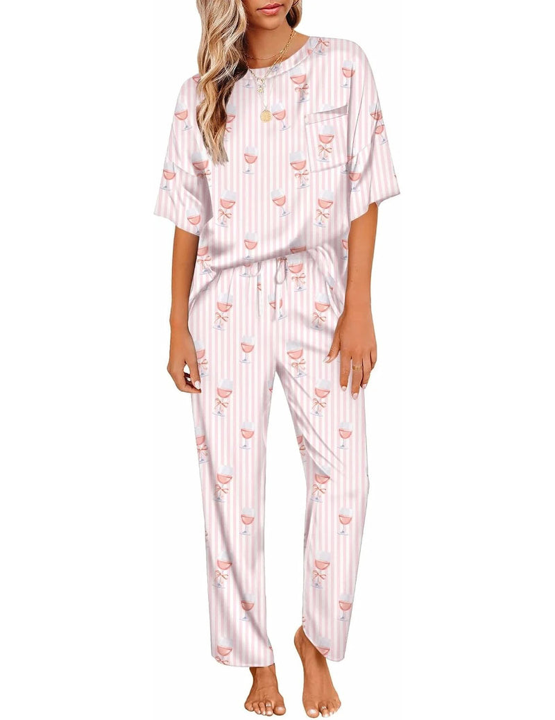 ekouaer-satin-pyjama-set-kurzarm-weites-bein-2-teilig-taschen image 5