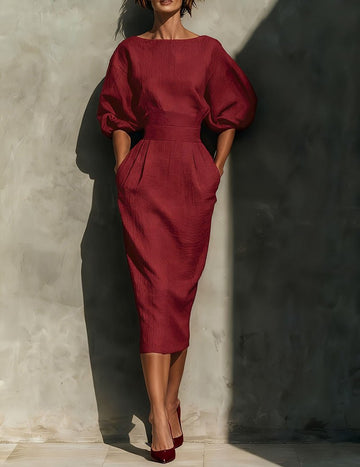ekouaer-nightgowns-puff-rmel-midikleid-boot-ausschnitt image 3