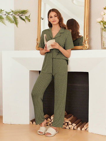 ekouaer-pajama-sets-pyjama-stretch-knopfleiste-lang image 5