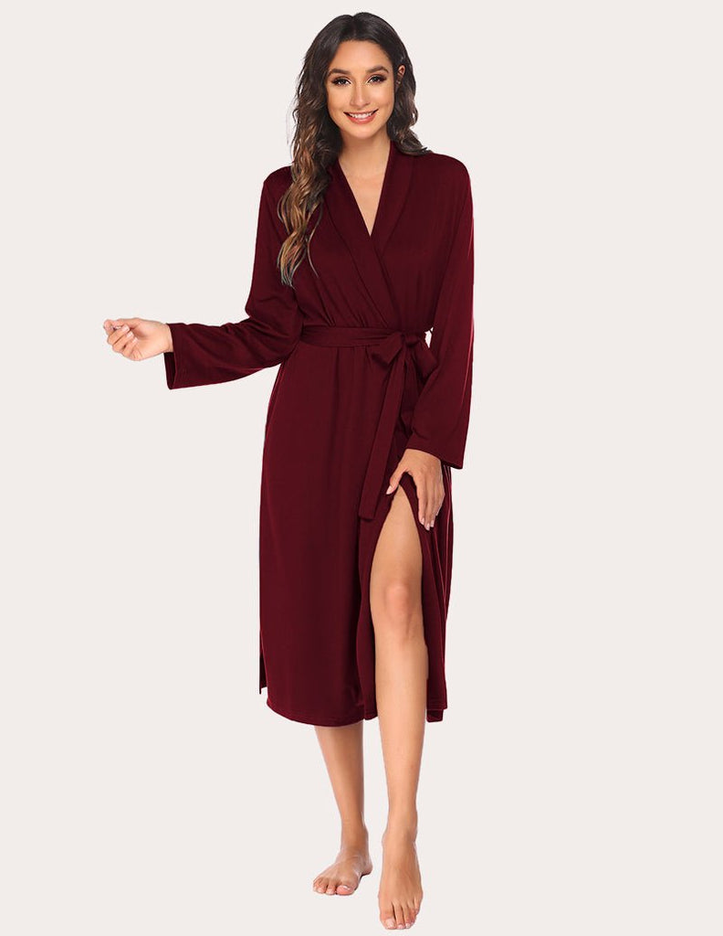 ekouaer-robes-kimono-bademantel-langarm-mit-taschen image 1