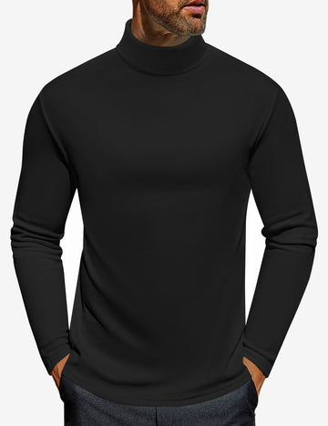 ekouaer-men-turtleneck-rollkragen-shirt-herren-schwarz-langarm image 3