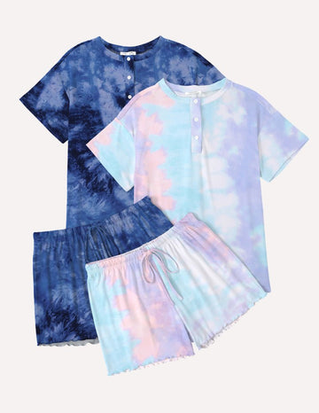 ekouaer-pajama-sets-pyjama-kurzarm-shorts-2er-pack-sommer image 8