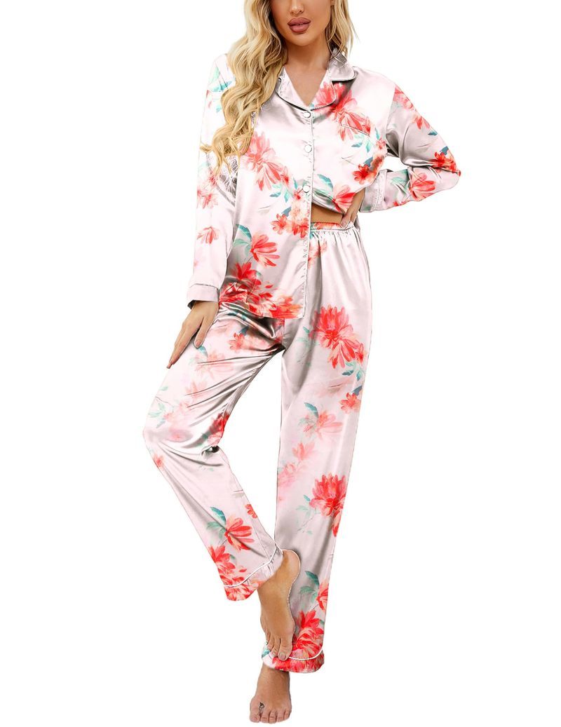 ekouaer-pajama-sets-satin-pyjama-print-langarm image 5