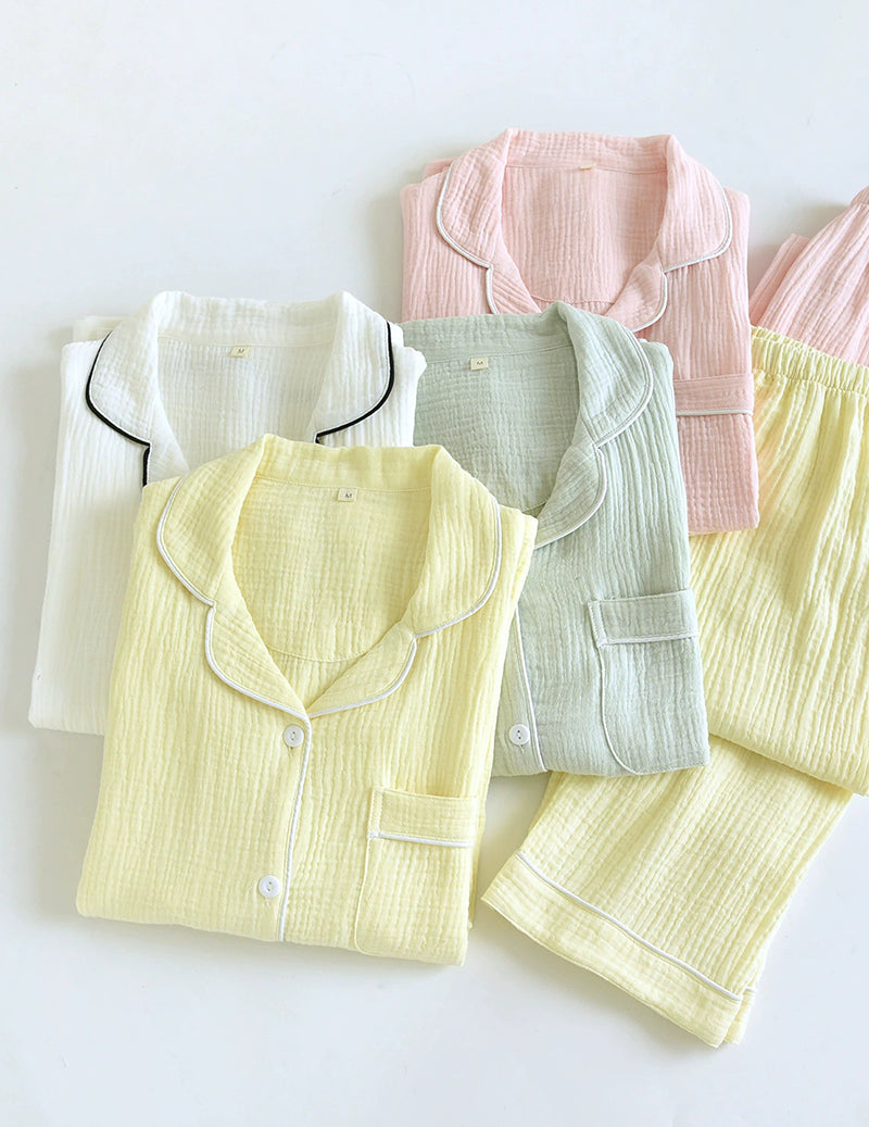 ekouaer-pajama-sets-cotton-gauze-pyjama-wei-langarm-baumwolle image 3