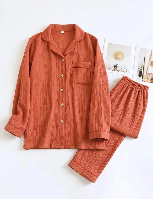 ekouaer-pajama-sets-baumwoll-schlafanzug-kariert-pink image 1