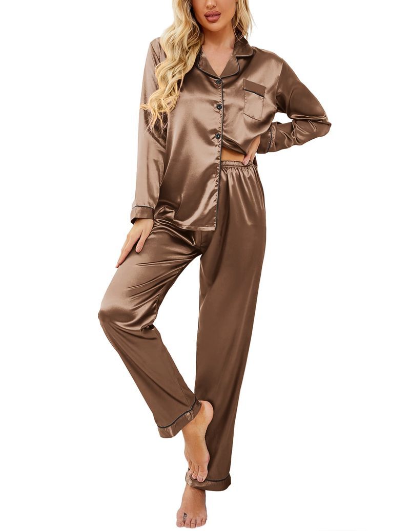 ekouaer-pajama-sets-satin-long-sleeve-schlafanzug-gr-n-mit-taschen image 2