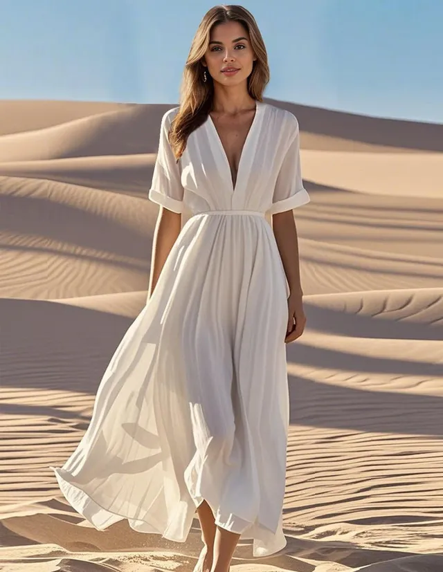 ekouaer-nightgowns-nachthemd-baumwolle-v-ausschnitt image 1