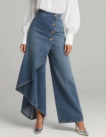 ekouaer-denim-wide-leg-hose-high-waist-blau image 5