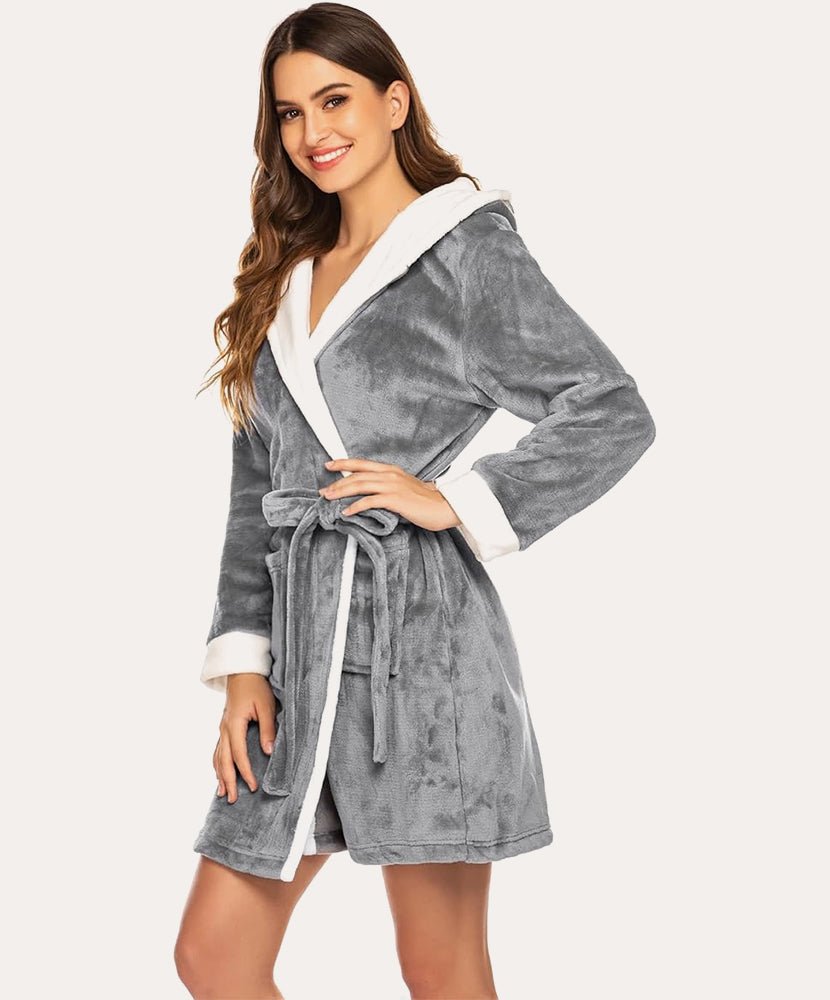 ekouaer-robes-fleece-bademantel-kapuze-mit-g-rtel image 1